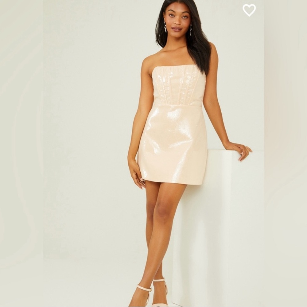 Altar'd State Cream Strapless Dress
